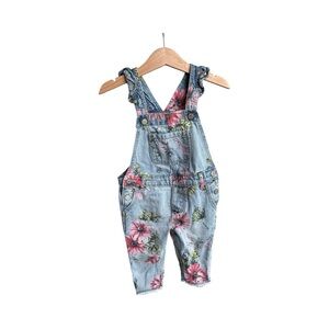 Gap Denim Floral Denim Overalls for Kids